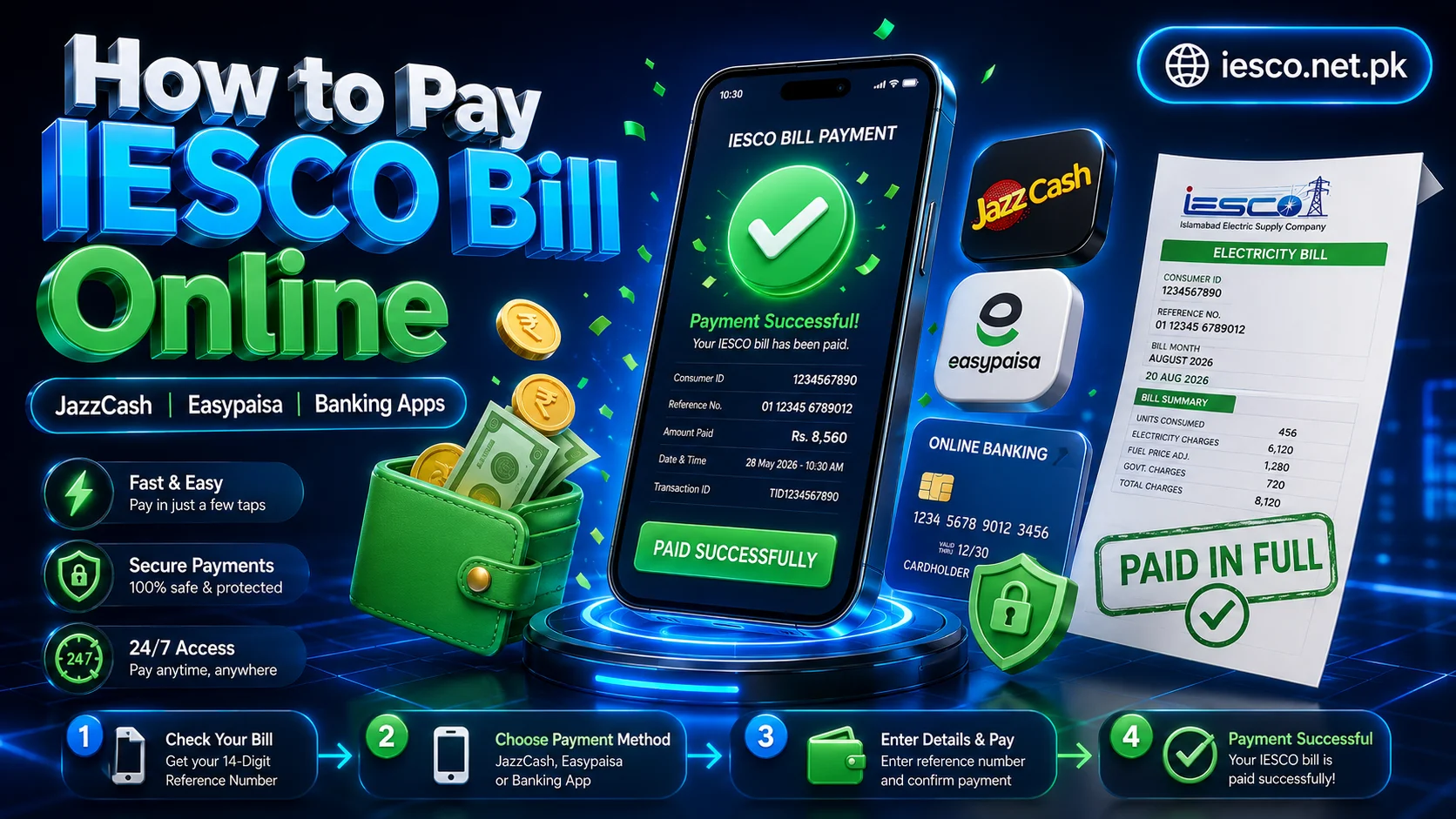 How to Pay IESCO Bill Online via JazzCash Easypaisa - iesco.net.pk